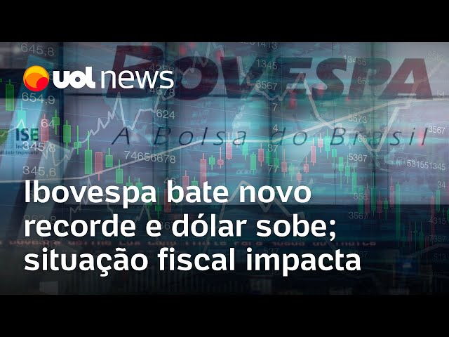 Imagem descritiva Dólar sobe com mau humor sobre situação fiscal, e Ibovespa tem novo recorde